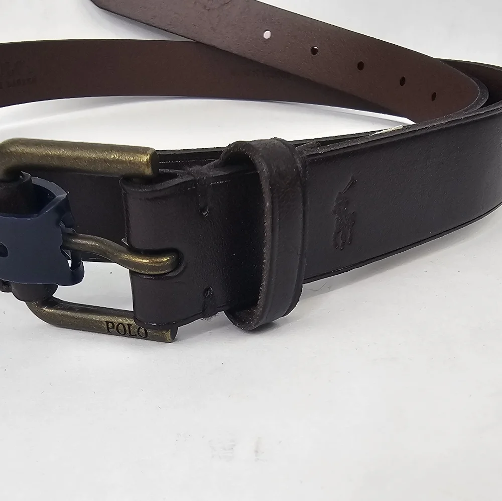 Polo by Ralph Lauren Men's Dark Brown Leather Belt Size 38 NEW